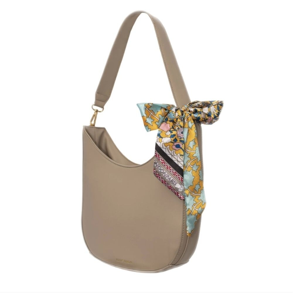 Alexis Bendel Small Hobo Bag With Bonis Scarf, Nude/Taupe, NWT